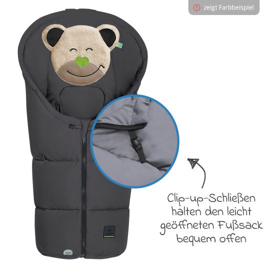 Odenwälder Fußsack Mucki Peach Skin für Babyschale & Babywanne - Night Grey