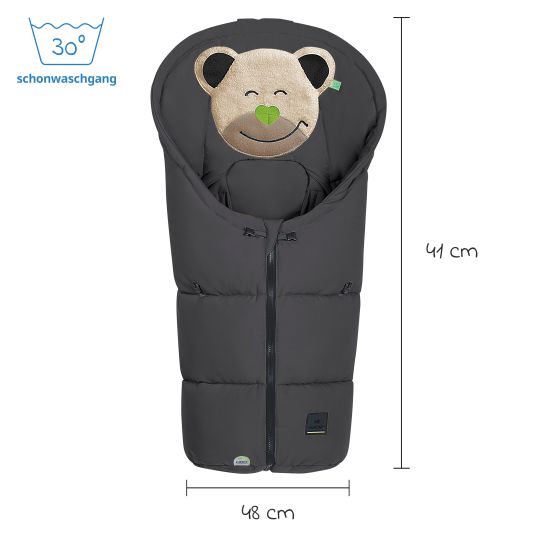 Odenwälder Mucki Peach Skin footmuff for infant car seat & carrycot - Night Grey