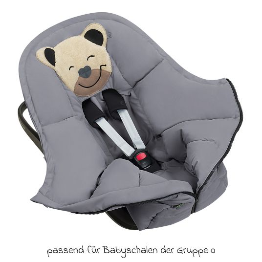 Odenwälder Fußsack Mucki Peach Skin für Babyschale & Babywanne - Rocky Grey