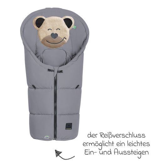 Odenwälder Fußsack Mucki Peach Skin für Babyschale & Babywanne - Rocky Grey