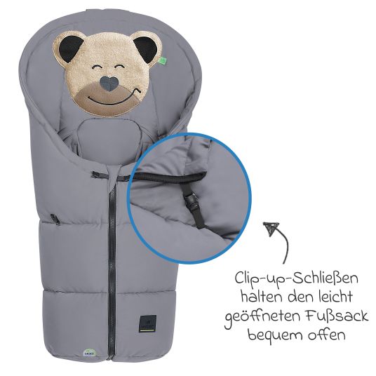 Odenwälder Fußsack Mucki Peach Skin für Babyschale & Babywanne - Rocky Grey