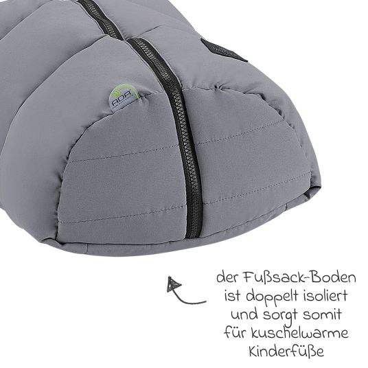 Odenwälder Fußsack Mucki Peach Skin für Babyschale & Babywanne - Rocky Grey