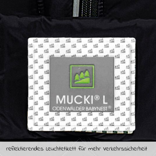 Odenwälder Fußsack Muckitex Mucki L-cs für Kinderwagen, Sportwagen & Buggy - Black