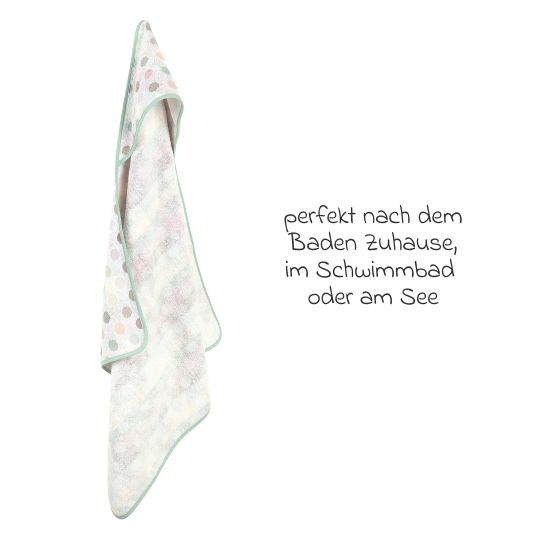 Odenwälder Hooded bath towel Jaquard 80 x 80 cm - Dots - Colorful