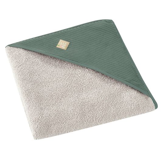 Odenwälder Hooded bath towel with velour hood 80 x 80 cm - Eucalyptus