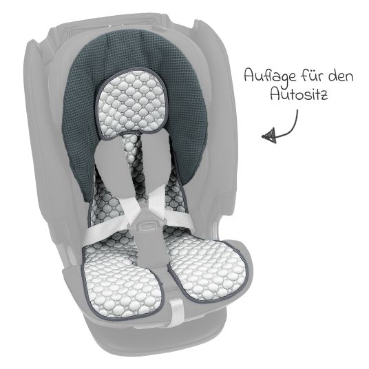 Odenwälder Kindersitz-Auflage mit iceberg-4D-Gewebe - kühlend für ein angenehmes Sitzgefühl - Grey