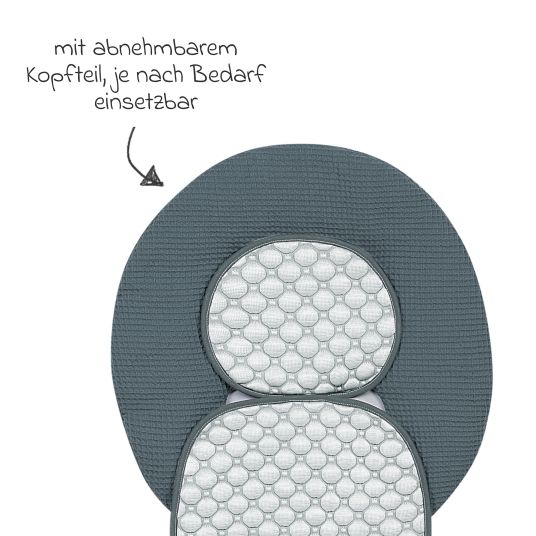 Odenwälder Kindersitz-Auflage mit iceberg-4D-Gewebe - kühlend für ein angenehmes Sitzgefühl - Grey
