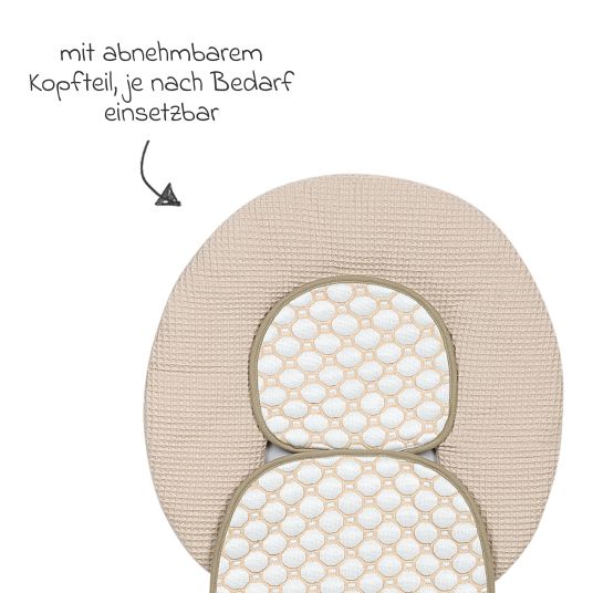 Odenwälder Kindersitz-Auflage mit iceberg-4D-Gewebe - kühlend für ein angenehmes Sitzgefühl - Sand