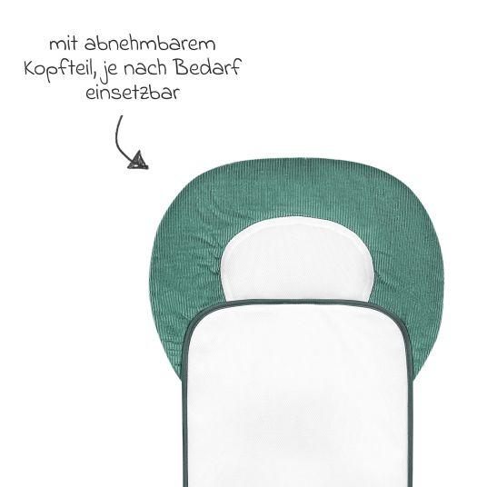 Odenwälder Babycool baby carriage cushion for a comfortable seat - Cool Cord - Eucalyptus