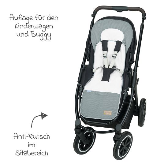 Odenwälder Kinderwagen-Auflage Babycool für ein angenehmes Sitzgefühl - Cool Cord - Light Grey