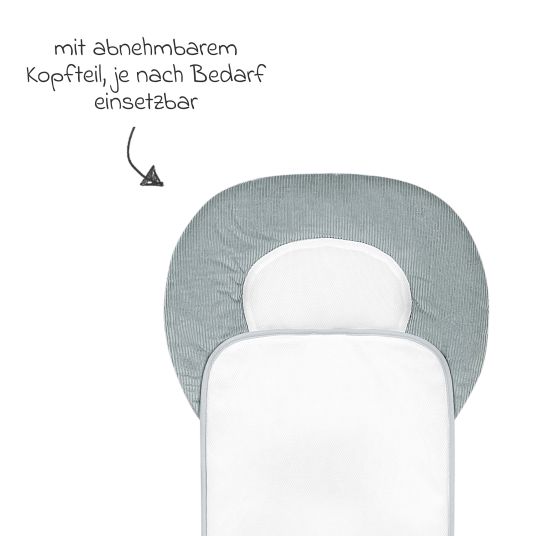 Odenwälder Babycool baby carriage cushion for a comfortable seat - Cool Cord - Light Grey
