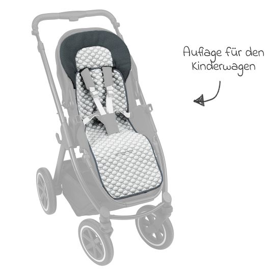 Odenwälder Stroller pad with iceberg-4D fabric - cooling for a comfortable sitting experience - Grey