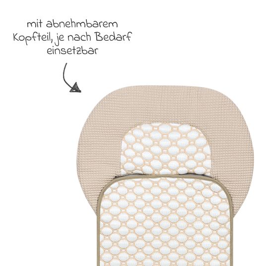 Odenwälder Stroller pad with iceberg 4D fabric - cooling for a comfortable sitting experience - sand