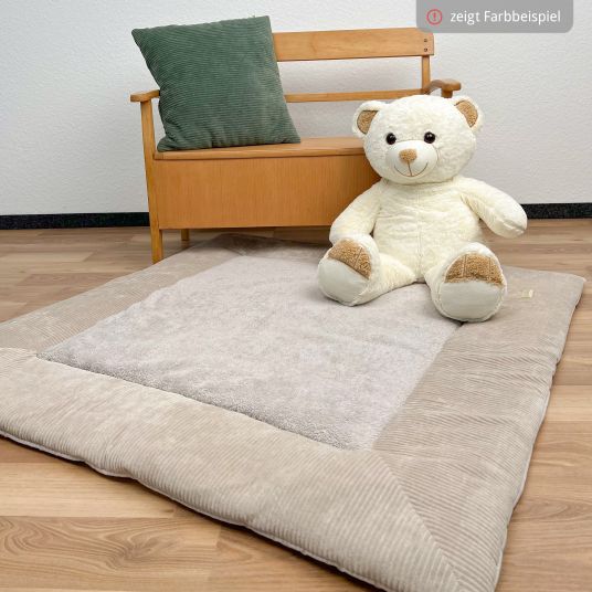 Odenwälder Crawling blanket Nicky square Crawling and play mat 100 x 100 cm - Eucalyptus