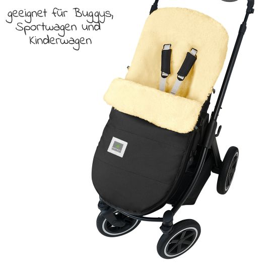 Odenwälder Tomy-cs lambskin footmuff for baby carriages, baby carriages & buggies - Black