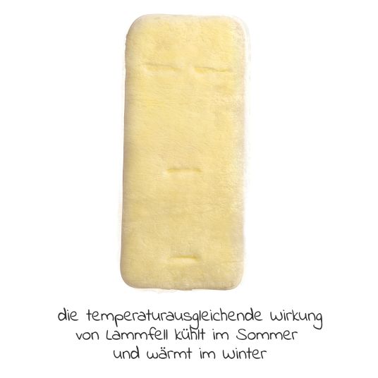Odenwälder Coperta in pelle di agnello per passeggini e carrozzine con fessure per le cinture, termoregolatrice e accogliente 71 x 33 cm - naturale