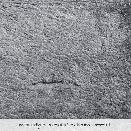 Odenwälder Coperta in pelle di agnello per passeggini e carrozzine con fessure per le cinture, termoregolatrice e accogliente 71 x 33 cm - argento