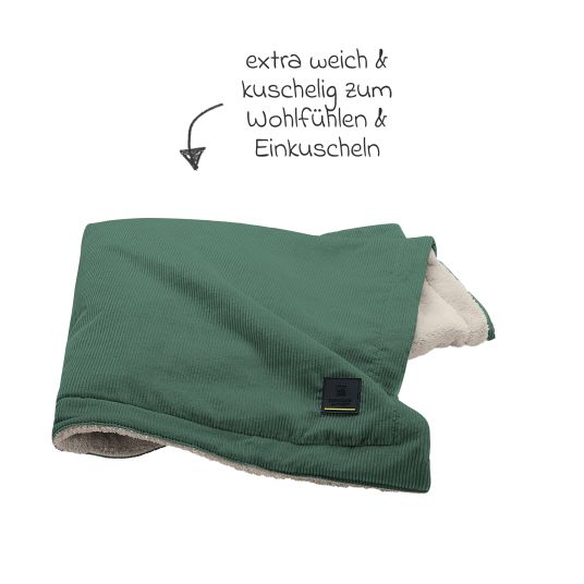 Odenwälder Cuddle blanket corduroy for the bath, bowl or baby carriage 68 x 100 cm - Eucalyptus