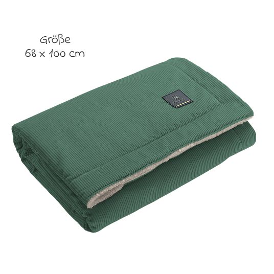 Odenwälder Cuddle blanket corduroy for the bath, bowl or baby carriage 68 x 100 cm - Eucalyptus