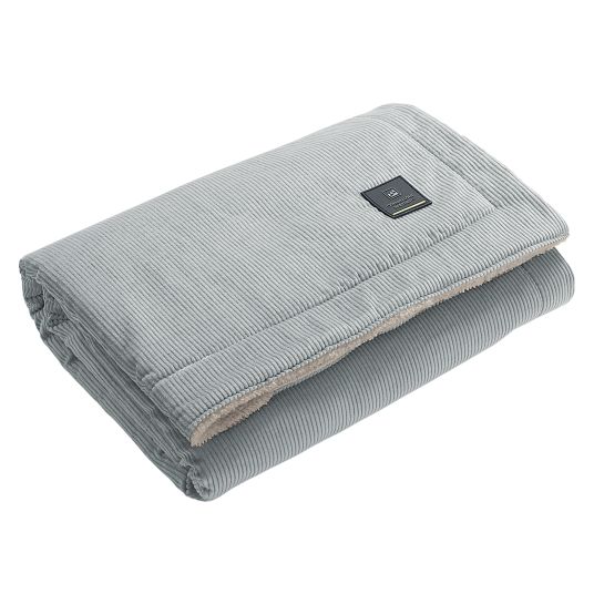 Odenwälder Coperta a coste per il bagno, la vasca o la carrozzina 68 x 100 cm - Grigio chiaro