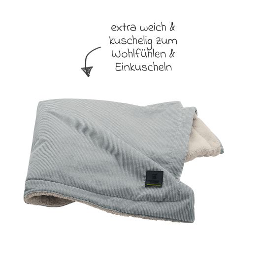 Odenwälder Cuddle blanket corduroy for the bath, bowl or baby carriage 68 x 100 cm - Light Grey