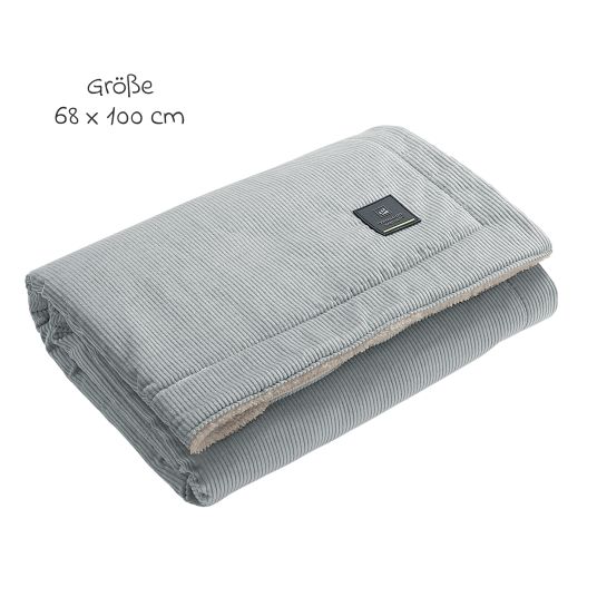 Odenwälder Cuddle blanket corduroy for the bath, bowl or baby carriage 68 x 100 cm - Light Grey