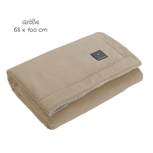 Odenwälder Cuddle blanket corduroy for the bath, bowl or baby carriage 68 x 100 cm - Sahara