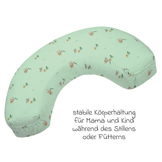 Odenwälder Cuscino per allattamento con tasca su fodera in jersey 124 cm - TwoFriends - Verde