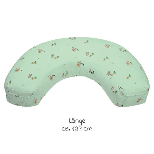 Odenwälder Nursing pillow with pocket on jersey cover 124 cm - TwoFriends - Greenery