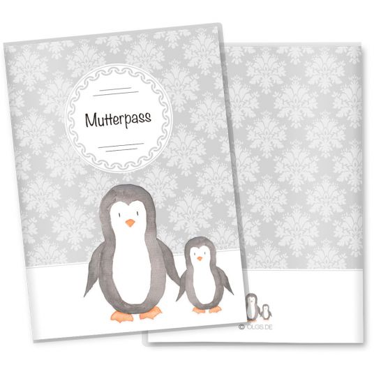 OLGS Babyartikel Copertina per passaporto mamma in bianco e nero - Penguin
