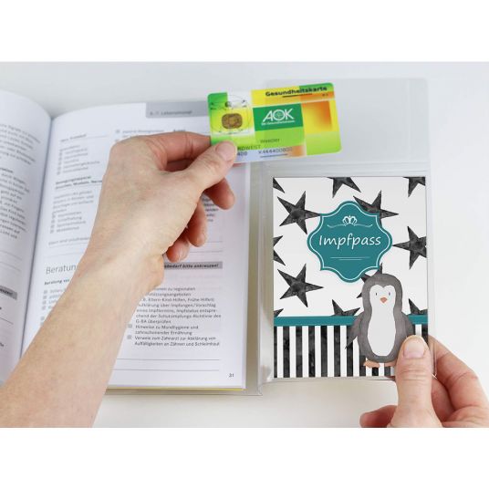 OLGS Babyartikel U-booklet sleeves set Creative Royal - Penguin