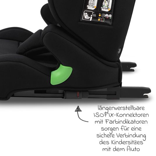 Osann Flux Isofix i-Size child car seat from 9 months - 12 years (76 cm - 150 cm) with Isofix & Top-Tether - Grey Melange