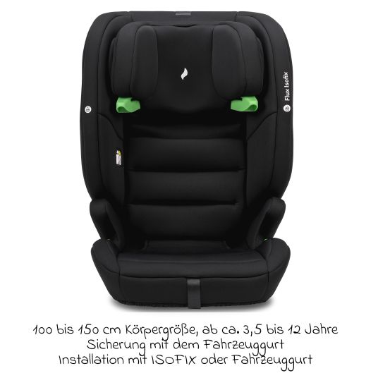Osann Flux Isofix i-Size child car seat from 9 months - 12 years (76 cm - 150 cm) with Isofix & Top-Tether - Grey Melange