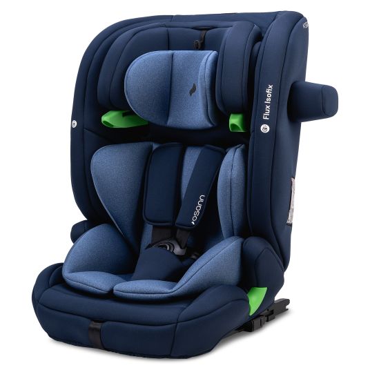 Osann Flux Isofix i-Size child car seat from 9 months - 12 years (76 cm - 150 cm) with Isofix & Top-Tether - Navy Melange