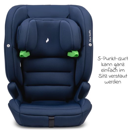 Osann Flux Isofix i-Size child car seat from 9 months - 12 years (76 cm - 150 cm) with Isofix & Top-Tether - Navy Melange