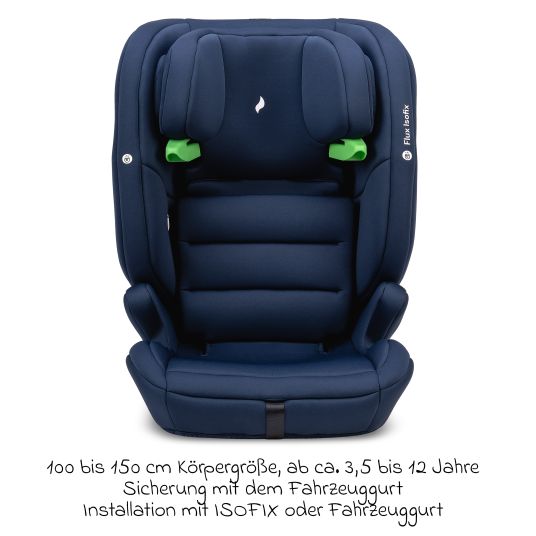 Osann Kindersitz Flux Isofix i-Size ab 9 Monate - 12 Jahre (76 cm - 150 cm) mit Isofix & Top-Tether - Navy Melange