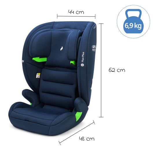 Osann Seggiolino auto Flux Plus i-Size da 15 mesi a 12 anni (76 cm - 150 cm) - Navy Melange