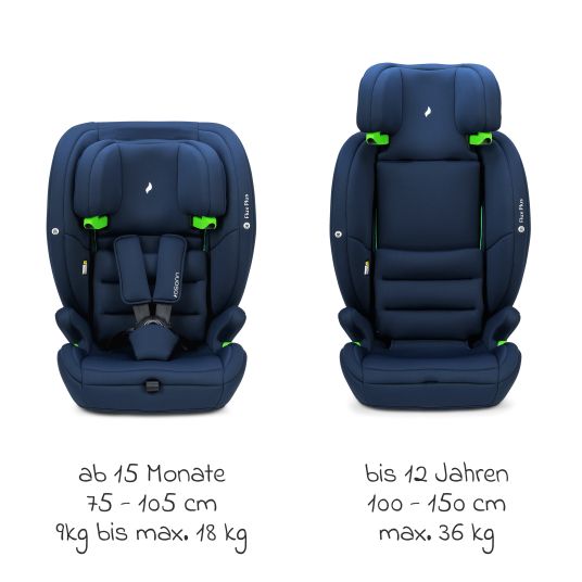 Osann Flux Plus i-Size child car seat from 15 months - 12 years (76 cm - 150 cm) - Navy Melange