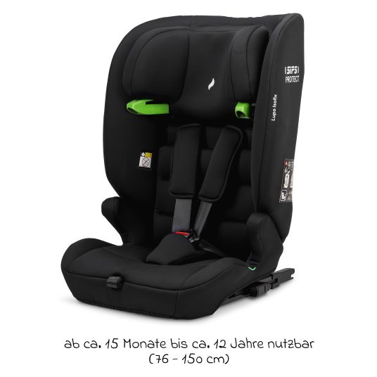 Osann Lupo Isofix i-Size child seat from 15 months - 12 years (76 cm - 150) with Isofix & Top-Tether - Black