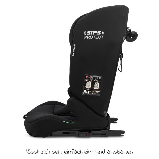 Osann Lupo Isofix i-Size child seat from 15 months - 12 years (76 cm - 150) with Isofix & Top-Tether - Black