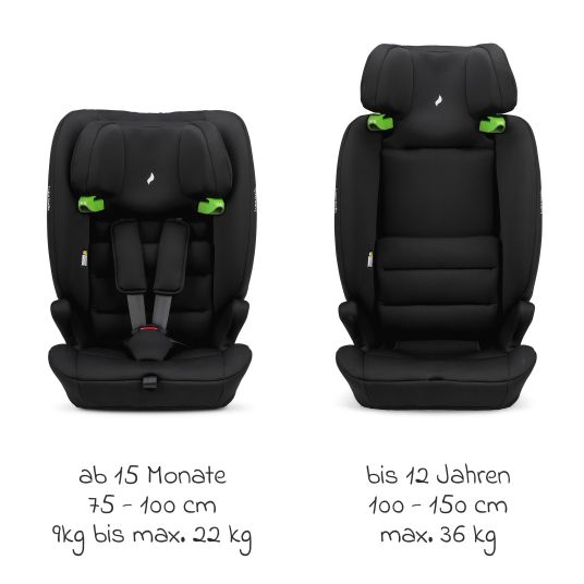 Osann Lupo Isofix i-Size child seat from 15 months - 12 years (76 cm - 150) with Isofix & Top-Tether - Black