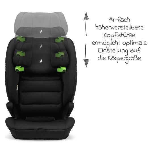 Osann Lupo Isofix i-Size child seat from 15 months - 12 years (76 cm - 150) with Isofix & Top-Tether - Black