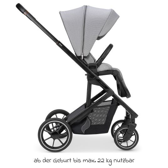 Osann Kombi-Kinderwagen Juntos bis 22 kg belastbar mit Teleskopschieber, umsetzbare Sitzeinheit, Babywanne mit Matratze & Regenschutz - Rock