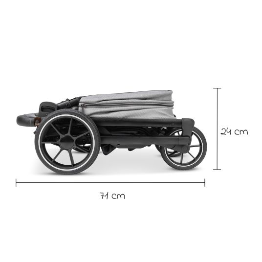 Osann Kombi-Kinderwagen Juntos bis 22 kg belastbar mit Teleskopschieber, umsetzbare Sitzeinheit, Babywanne mit Matratze & Regenschutz - Rock