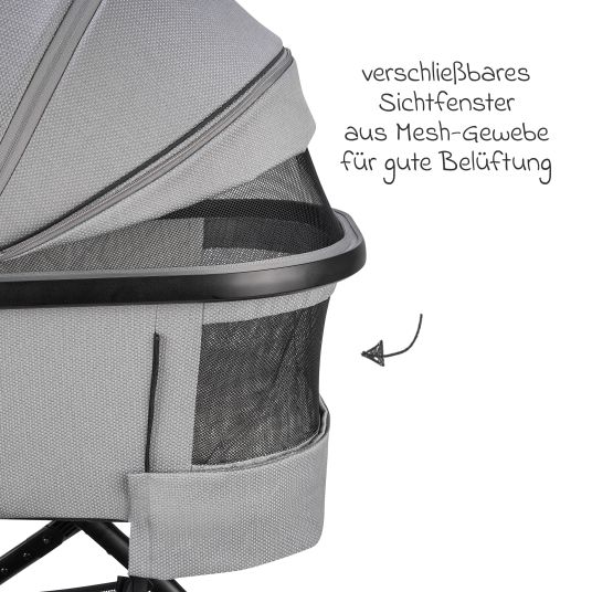 Osann Kombi-Kinderwagen Juntos bis 22 kg belastbar mit Teleskopschieber, umsetzbare Sitzeinheit, Babywanne mit Matratze & Regenschutz - Rock