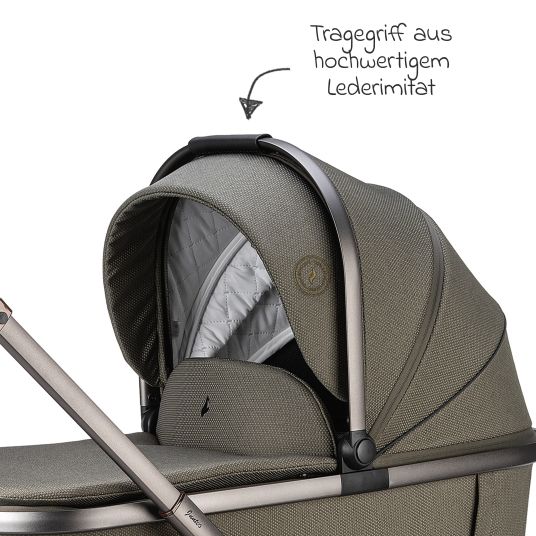 Osann Kombi-Kinderwagen Juntos bis 22 kg belastbar mit Teleskopschieber, umsetzbare Sitzeinheit, Babywanne mit Matratze & Regenschutz - Teak