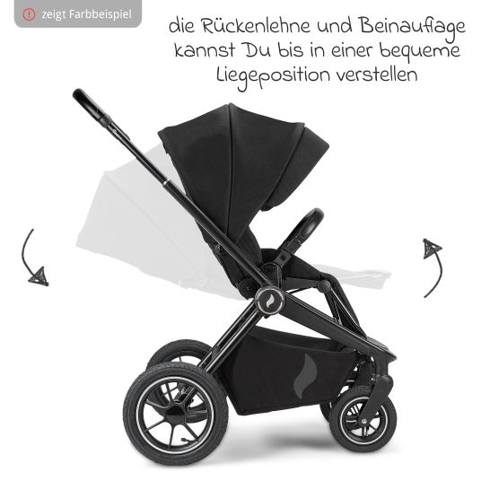 Osann Kombi-Kinderwagen Vamos bis 22 kg belastbar mit Luftreifen, Teleskopschieber, umsetzbare Sitzeinheit, Babywanne mit Matratze, Insektenschutz & Regenschutz - Caramel