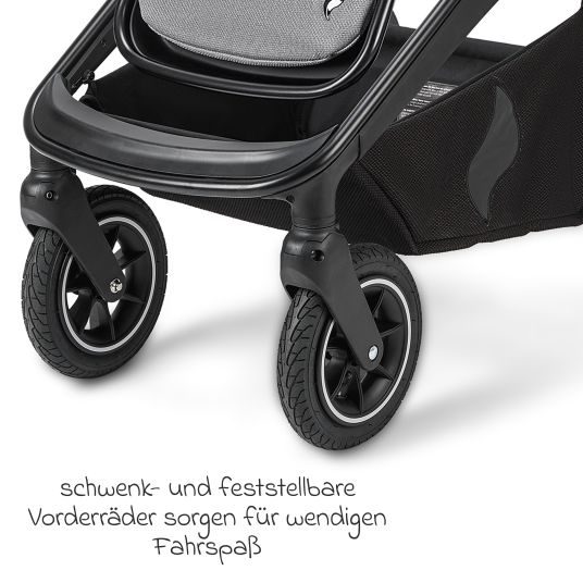 Osann Kombi-Kinderwagen Vamos bis 22 kg belastbar mit Luftreifen, Teleskopschieber, umsetzbare Sitzeinheit, Babywanne mit Matratze, Insektenschutz & Regenschutz - Cloud