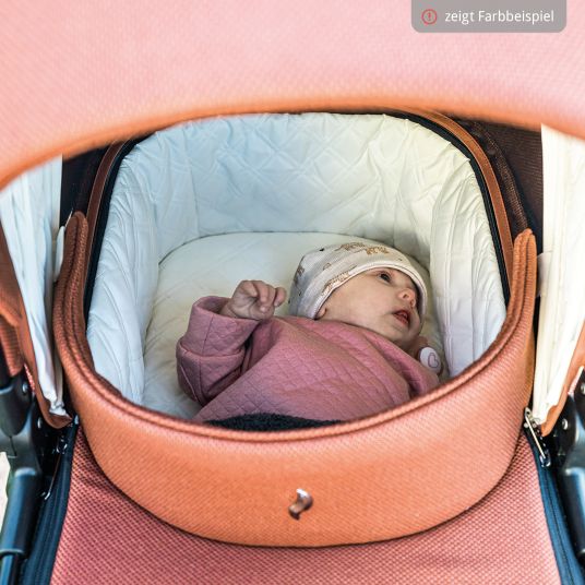 Osann Kombi-Kinderwagen Vamos bis 22 kg belastbar mit Luftreifen, Teleskopschieber, umsetzbare Sitzeinheit, Babywanne mit Matratze, Insektenschutz & Regenschutz - Elegance