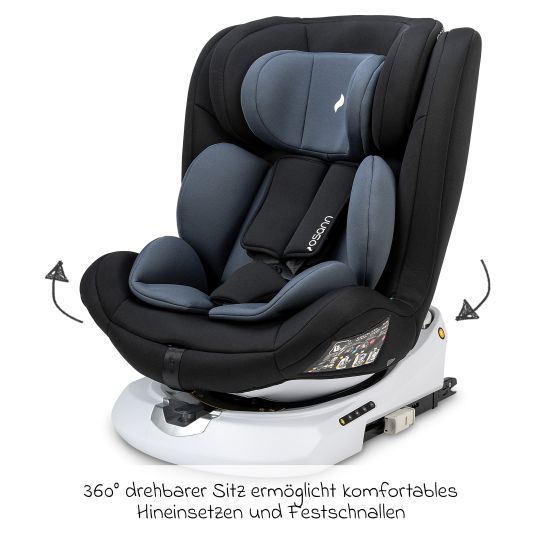 Osann Reboarder child seat Four360 S i-Size from birth - 12 years (40 cm - 150 cm) 360° rotatable with Isofix base & top tether - Nero